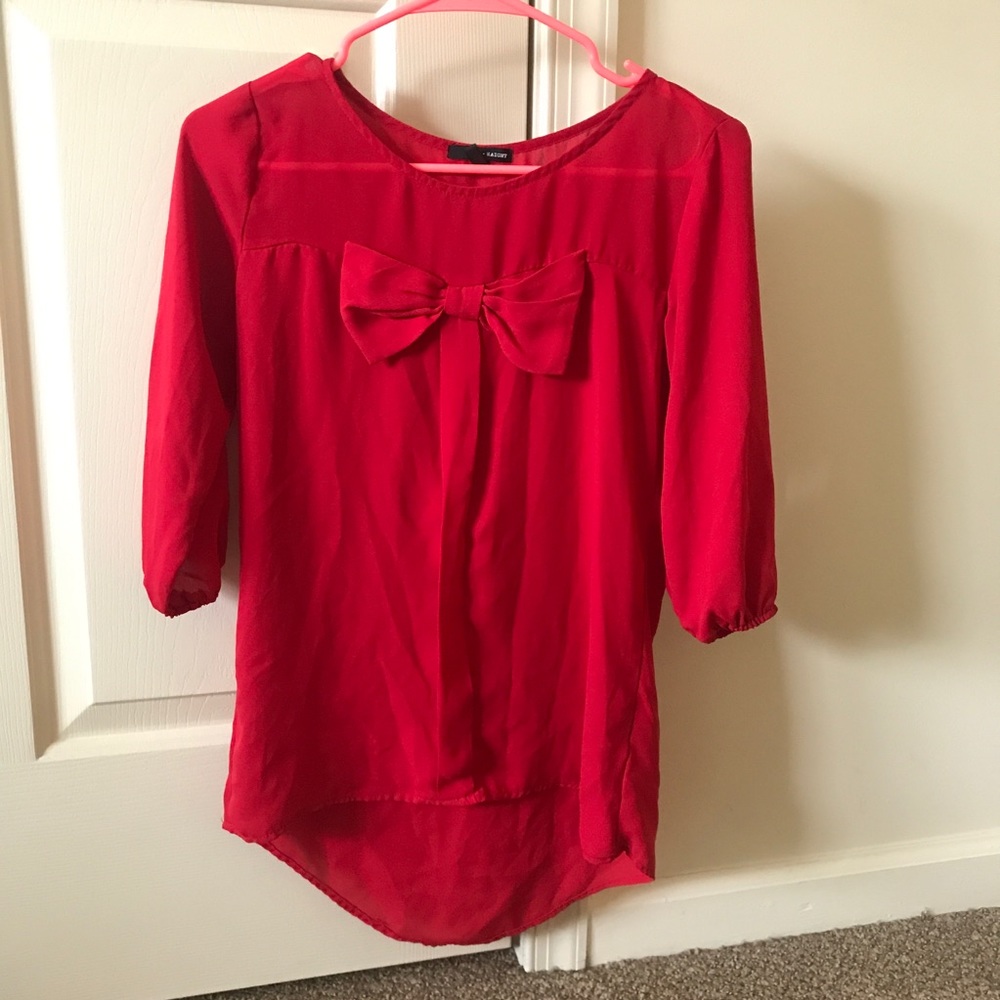 Red long Sleeve Kohl’s shirt with bow